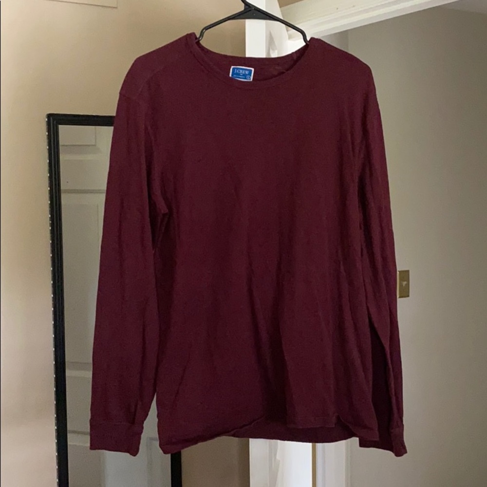 JCrew Burgundy Long Sleeve T Shirt